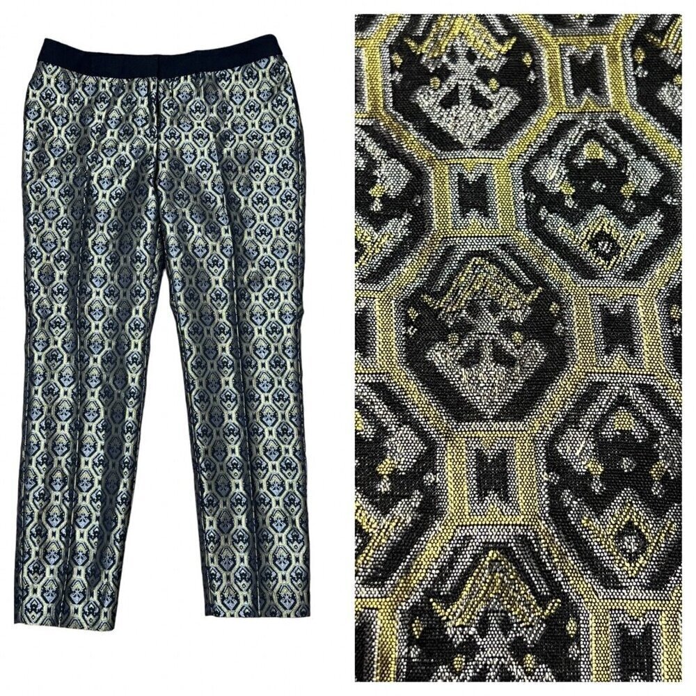 Worthington Pants Women's Size 6‎ Black Metallic Gold Low Rise Slim Fit NWT
